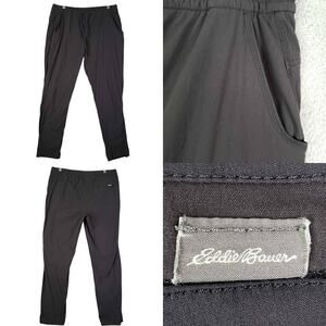 Eddie Bauer Pants Women’s Size 12 Flat Front Straight Black Nylon Drawstring